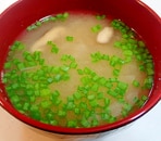 生椎茸とタマネギの味噌汁